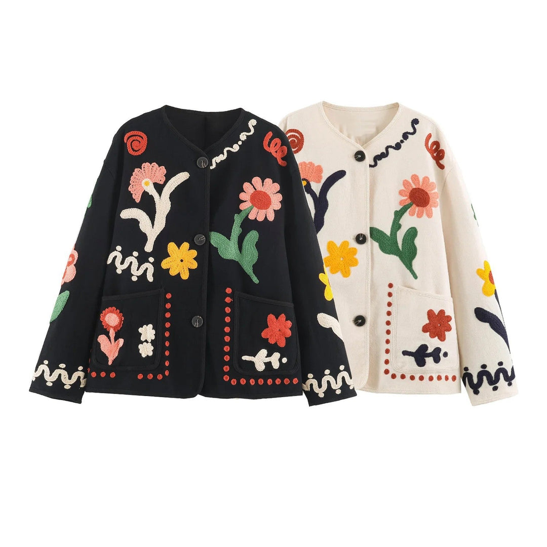 Women's Oversize Sweatshirt with Floral Chenille Embroidery Hudson & Parker