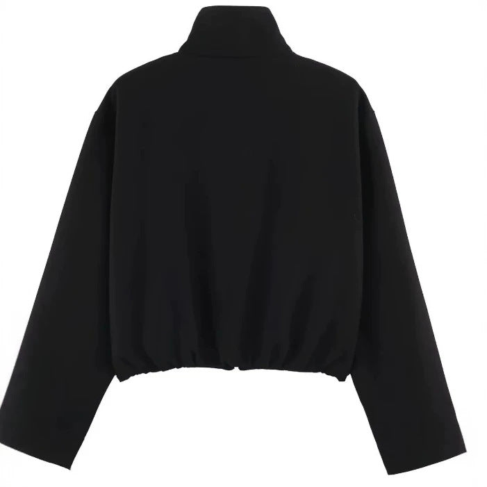 Women’s short-cut boxy blouson with high stand-up collar and dropped shoulders Hudson & Parker