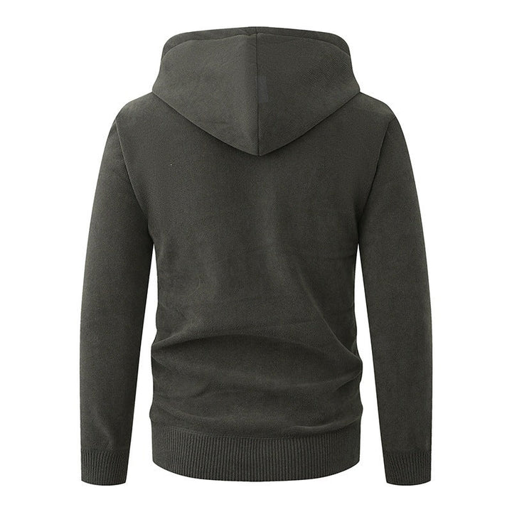 Men's Hooded Fleece Jacket with Full Zip and Ribbed Cuffs Hudson & Parker