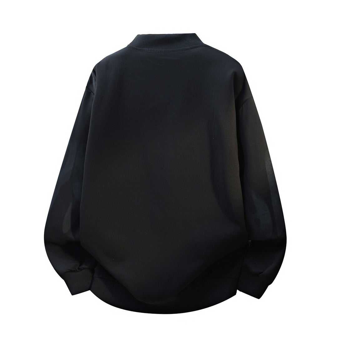 Unisex Oversize-Round-Neck-Sweatshirt with Stand-Up Collar, Abstract Print & Ribbed Cuffs Hudson & Parker