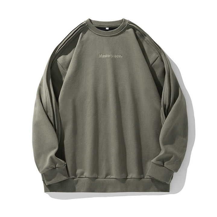 Unisex Oversize Sweatshirt in Minimalist Style with Shoulder Piping and Fine Chest Embroidery Hudson & Parker