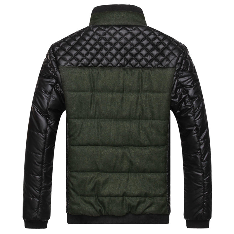 Men's quilted jacket in a material mix with quilted shoulder section and checked lining Hudson & Parker