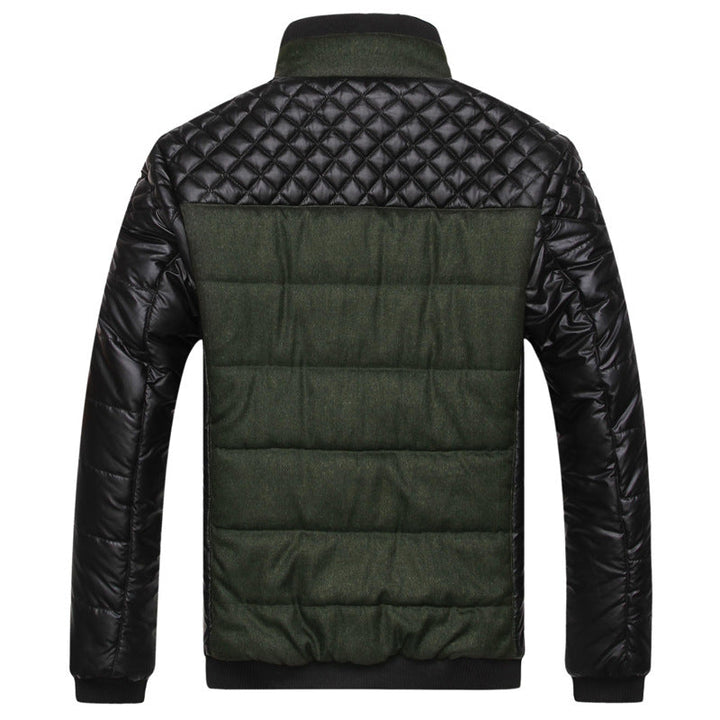 Men's quilted jacket in a material mix with quilted shoulder section and checked lining Hudson & Parker