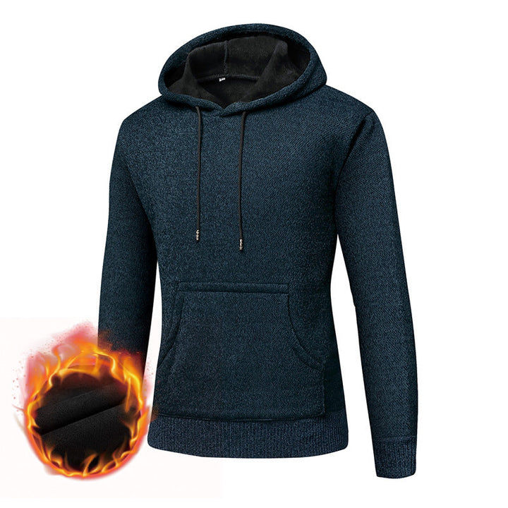 Men's Hooded Sweatshirt with Thermal Lining and Kangaroo Pocket Hudson & Parker