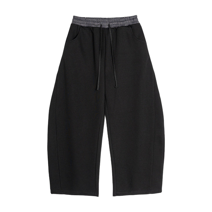 Women's Loose Cropped Sweatpants with Drop Crotch, Drawstring and Contrasting Waistband Hudson & Parker
