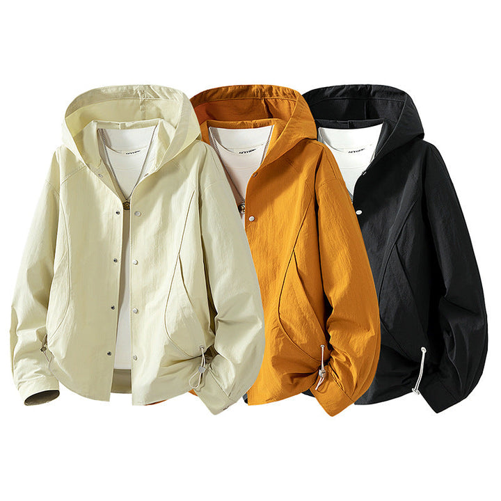 Women's lightweight hooded jacket with snap front, adjustable drawstring hem, and practical side pockets Hudson & Parker Fashion