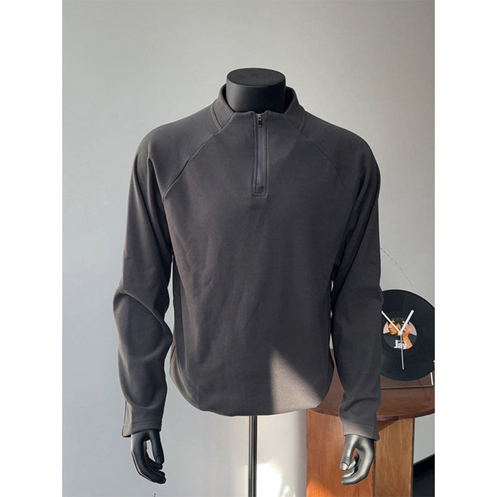 Men's Lightweight Functional Half-Zip Sweatshirt with Stand-Up Collar and Raglan Sleeves Hudson & Parker