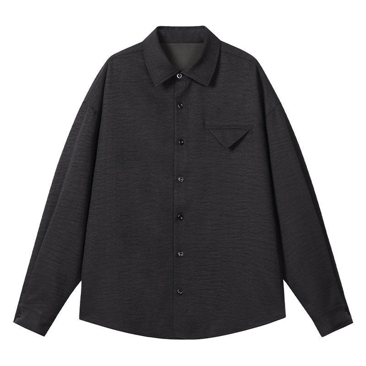 Men's Lightweight Textured Overshirt with Shirt Collar and Chest Flap Pocket Hudson & Parker