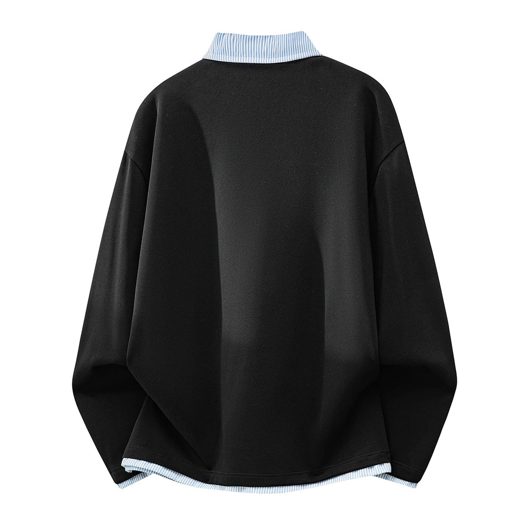 Unisex Oversized Sweatshirt with integrated shirt collar and V-neck detail Hudson & Parker