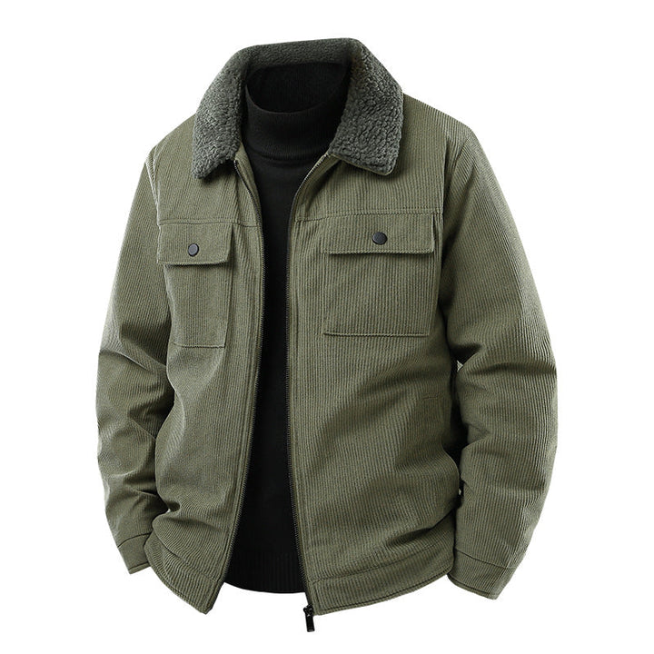 Men's cord jacket with sherpa collar, quilted thermal lining and chest pockets Hudson & Parker