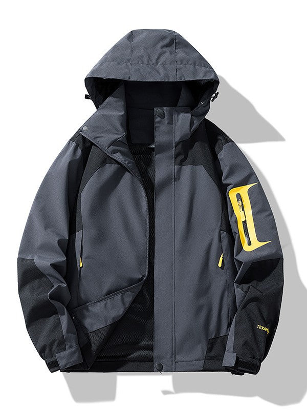 Men's Technical Outdoor Softshell Jacket with Hood, Arm Pocket and Mesh Lining Hudson & Parker