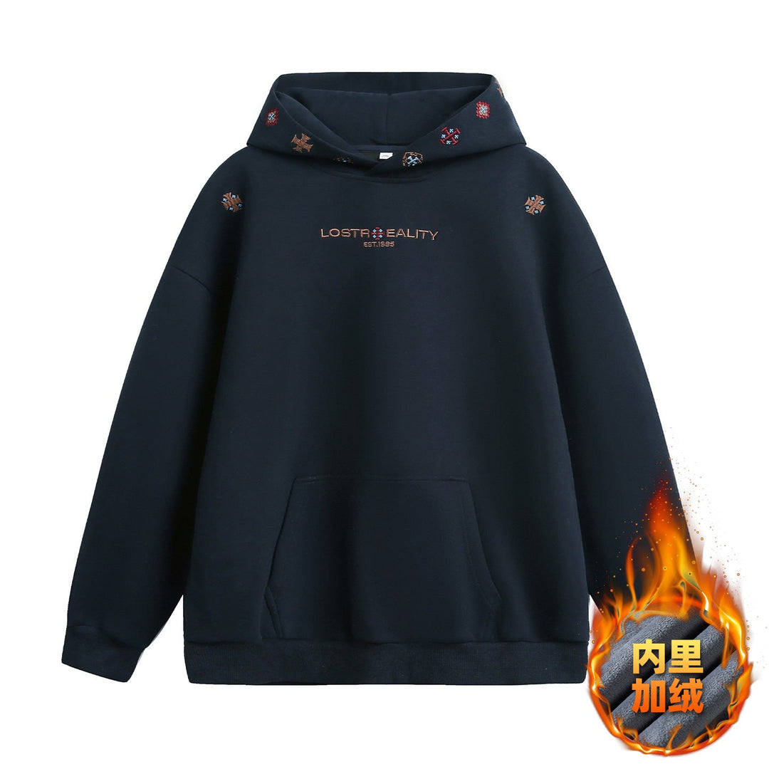 Unisex Oversize Hoodie with fine logo and motif embroidery as well as kangaroo pocket Hudson & Parker