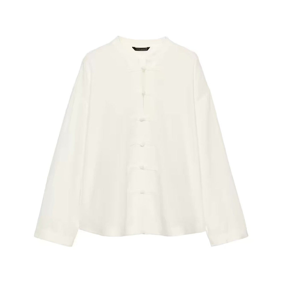 Men's Loose -Linen Jacket in China Style with Stand-up Collar and Knot Closures Hudson & Parker