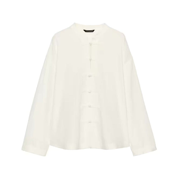 Men's Loose -Linen Jacket in China Style with Stand-up Collar and Knot Closures Hudson & Parker