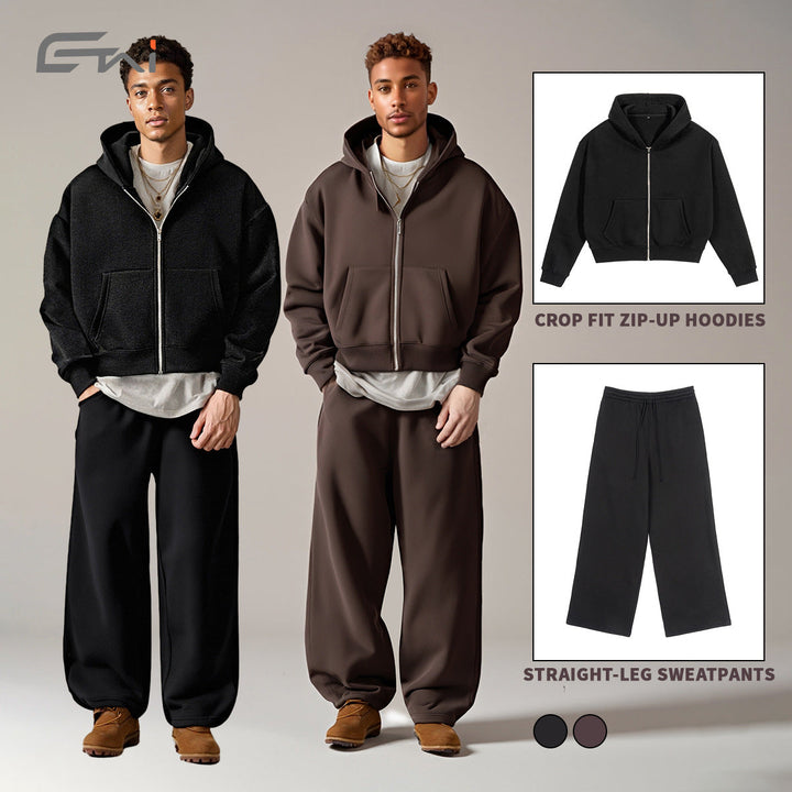 Unisex hooded sweatshirt jacket with full zipper and kangaroo pocket Hudson & Parker