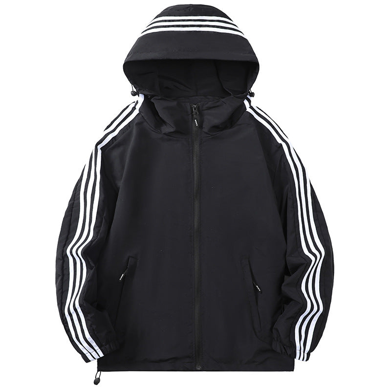 Men's sporty transitional jacket with hood and reflective accents Hudson & Parker