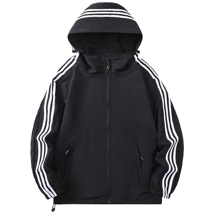 Men's sporty transitional jacket with hood and reflective accents Hudson & Parker