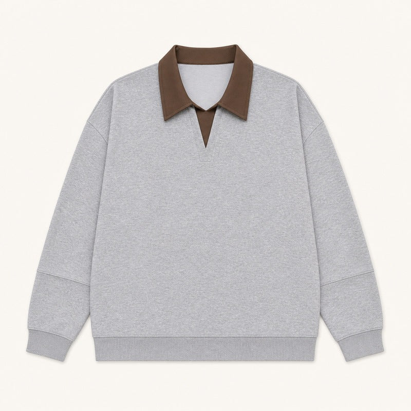 Women's Boxy Polo Sweatshirt with Contrasting Lace Collar Hudson & Parker
