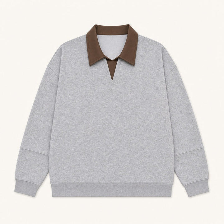 Women's Boxy Polo Sweatshirt with Contrasting Lace Collar Hudson & Parker