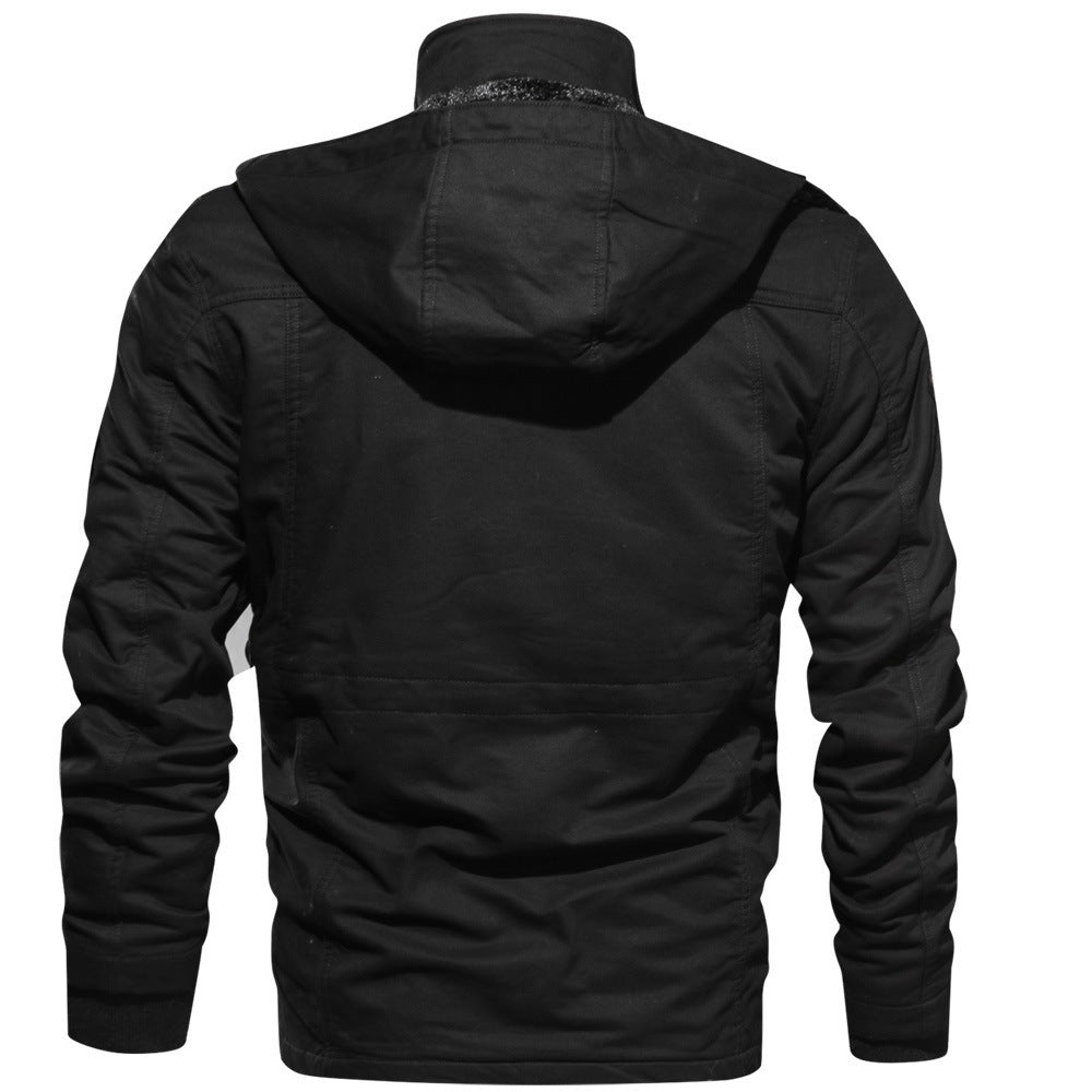 Men's Insulated Canvas Utility Parka with Teddy Fleece Lining and Multiple Pockets Hudson & Parker