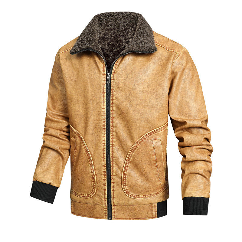 Men's faux leather blouson with Sherpa collar and thermo lining Hudson & Parker