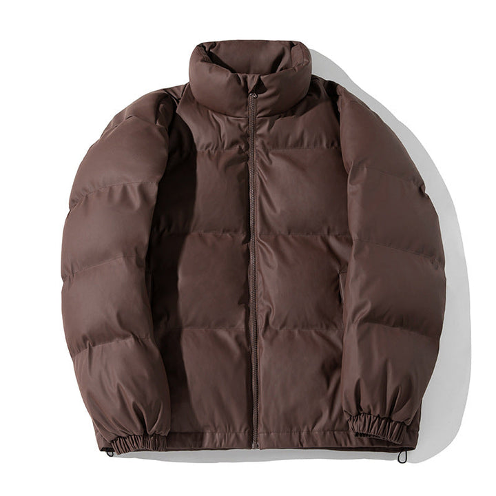 Unisex Boxy-Puffer Jacket with matte finish, high stand-up collar and adjustable drawstring hem Hudson & Parker