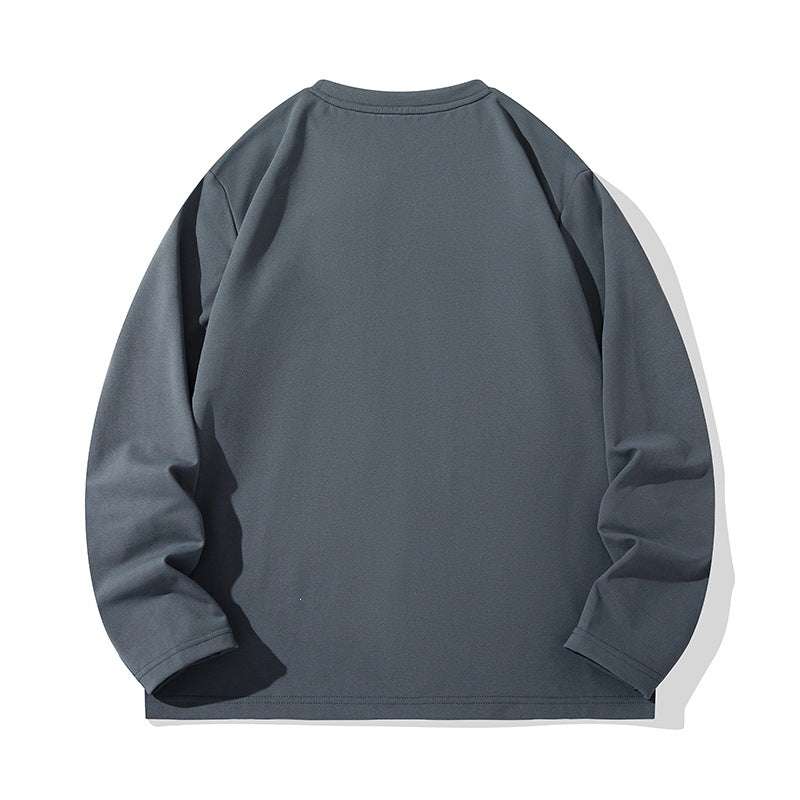 Unisex Oversize Long Sleeve Sweatshirt with Chest Zipper Pocket and Crew Neck Hudson & Parker