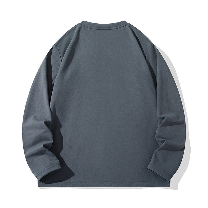 Unisex Oversize Long Sleeve Sweatshirt with Chest Zipper Pocket and Crew Neck Hudson & Parker