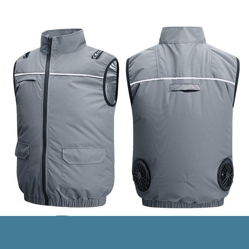 Unisex nan lightweight cooling work vest with integrated fans and external battery Hudson & Parker