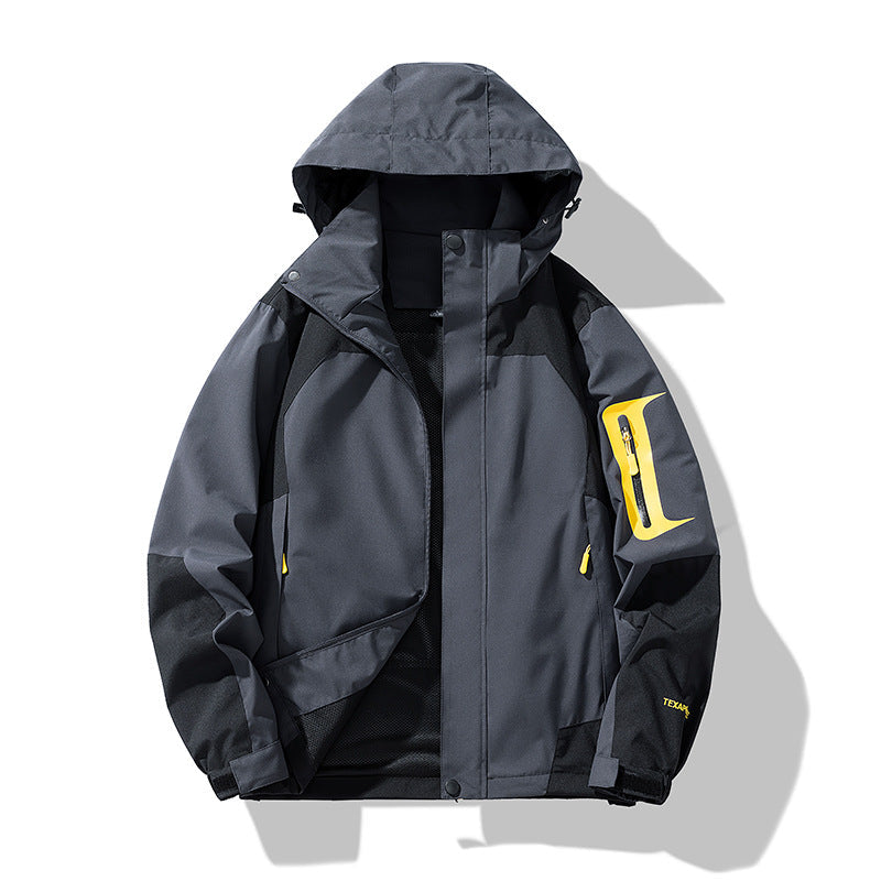 Men's Technical Outdoor Softshell Jacket with Hood, Arm Pocket and Mesh Lining Hudson & Parker