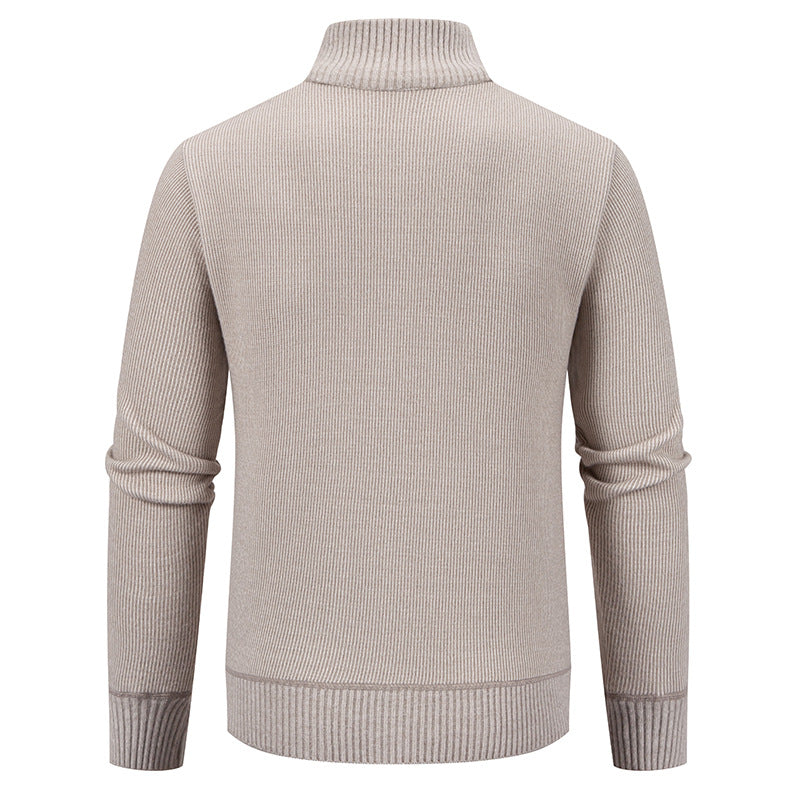 Men's fine-knit zip jacket with stand-up collar and concealed zipper Hudson & Parker