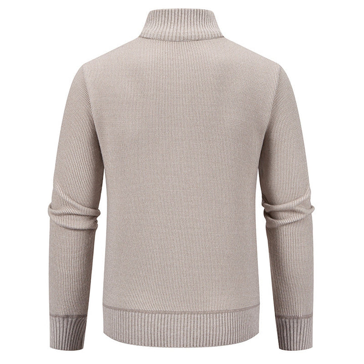 Men's fine-knit zip jacket with stand-up collar and concealed zipper Hudson & Parker