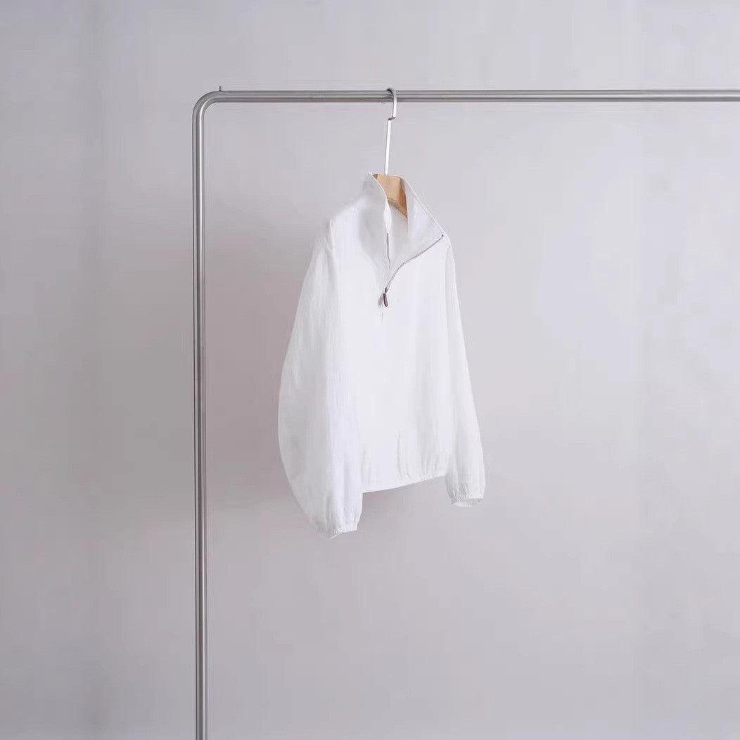 Unisex lightweight short zip anorak with stand-up collar Hudson & Parker