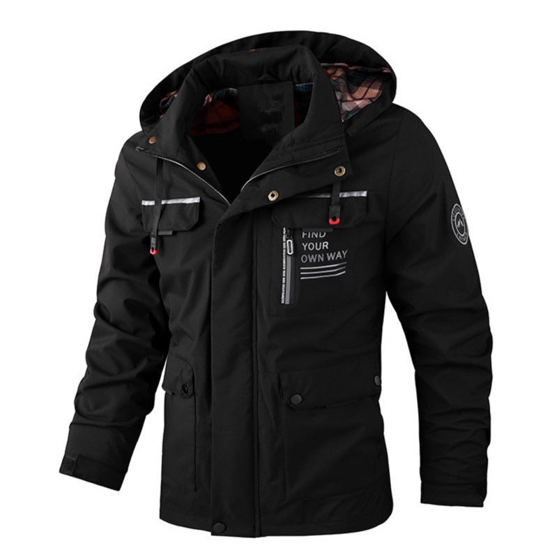 Men's water-repellent utility parka with hood, multiple pockets, and wind protection Hudson & Parker