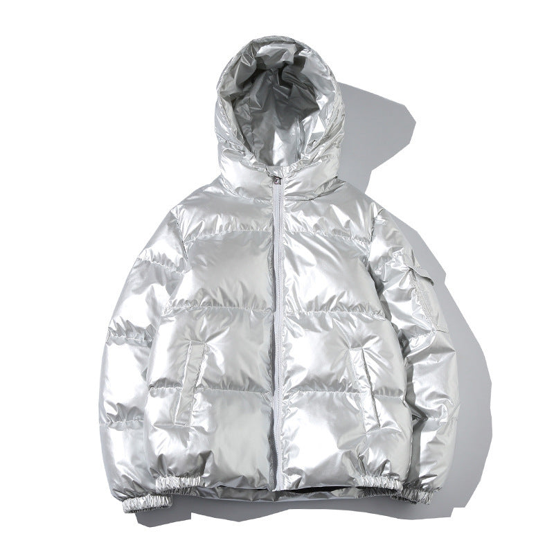 Men's High-Gloss Padded Hooded Jacket with Quilting and Thermo-Filling Hudson & Parker