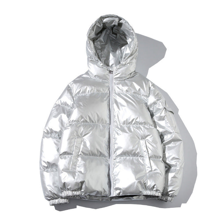 Men's High-Gloss Padded Hooded Jacket with Quilting and Thermo-Filling Hudson & Parker