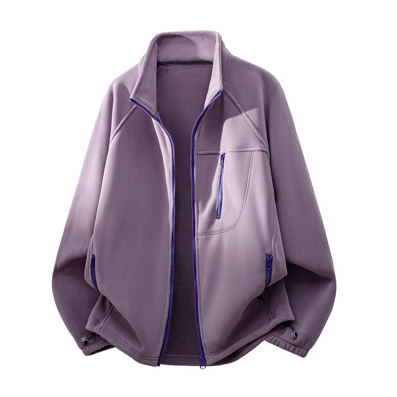 Unisex functional microfleece performance jacket with stand-up collar, chest zipper and ergonomic raglan sleeves Hudson & Parker Fashion