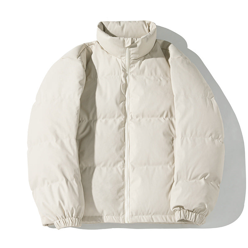 Unisex short padded jacket with box stitching, stand-up collar and drawstring hem Hudson & Parker