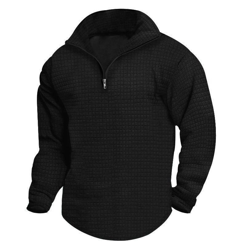 Men's padded thermal half-zip with waffle texture, brushed lining, and rounded hem Hudson & Parker