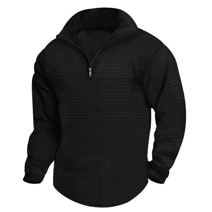 Men's padded thermal half-zip with waffle texture, brushed lining, and rounded hem Hudson & Parker