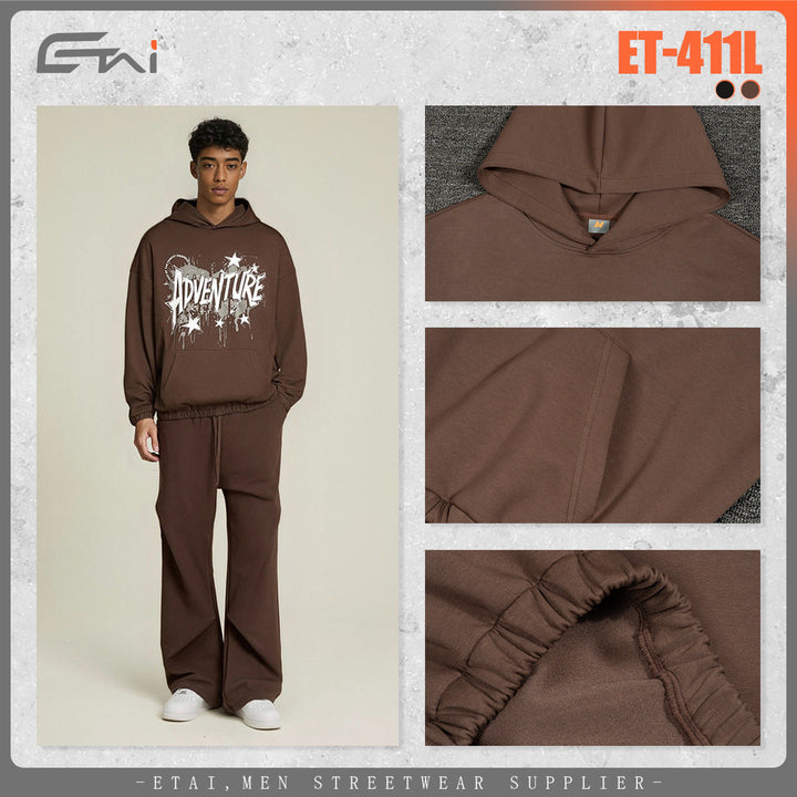Unisex Oversized Hoodie with large graphic print, kangaroo pocket and elastic hem Hudson & Parker