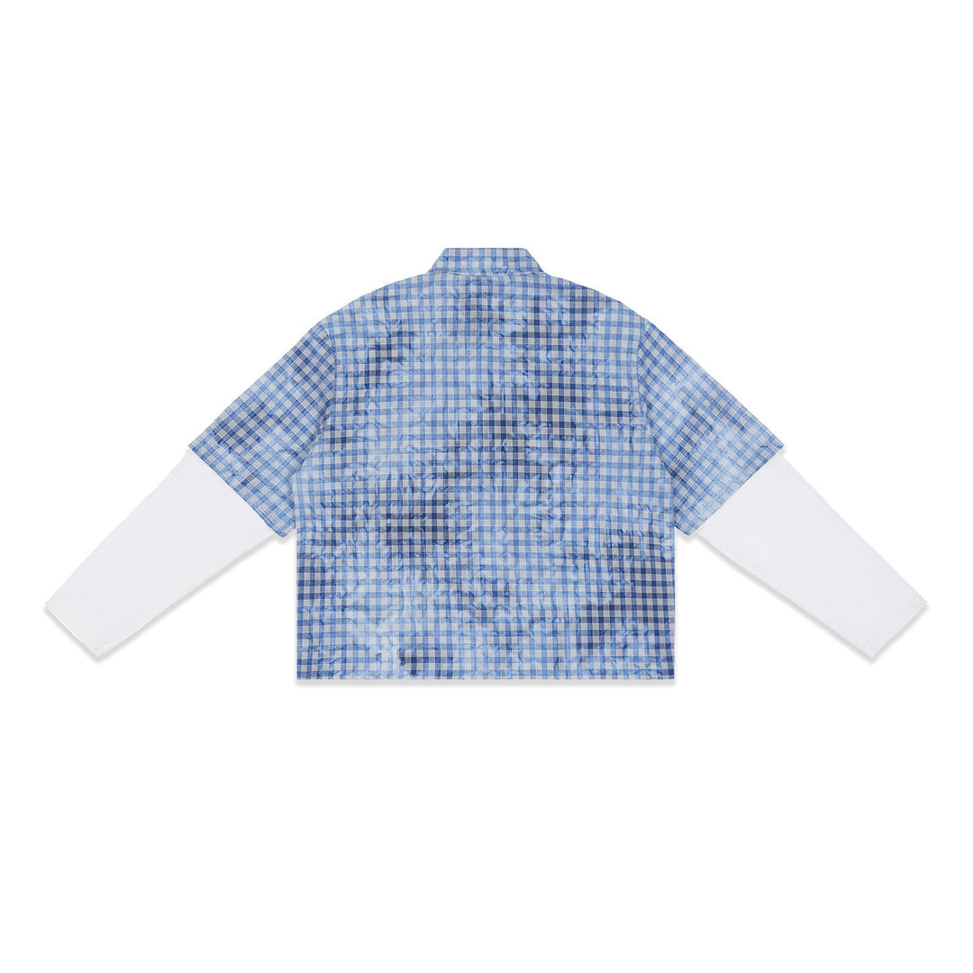 Men's Checkered Overshirt with Integrated Long Sleeve Layer Hudson & Parker