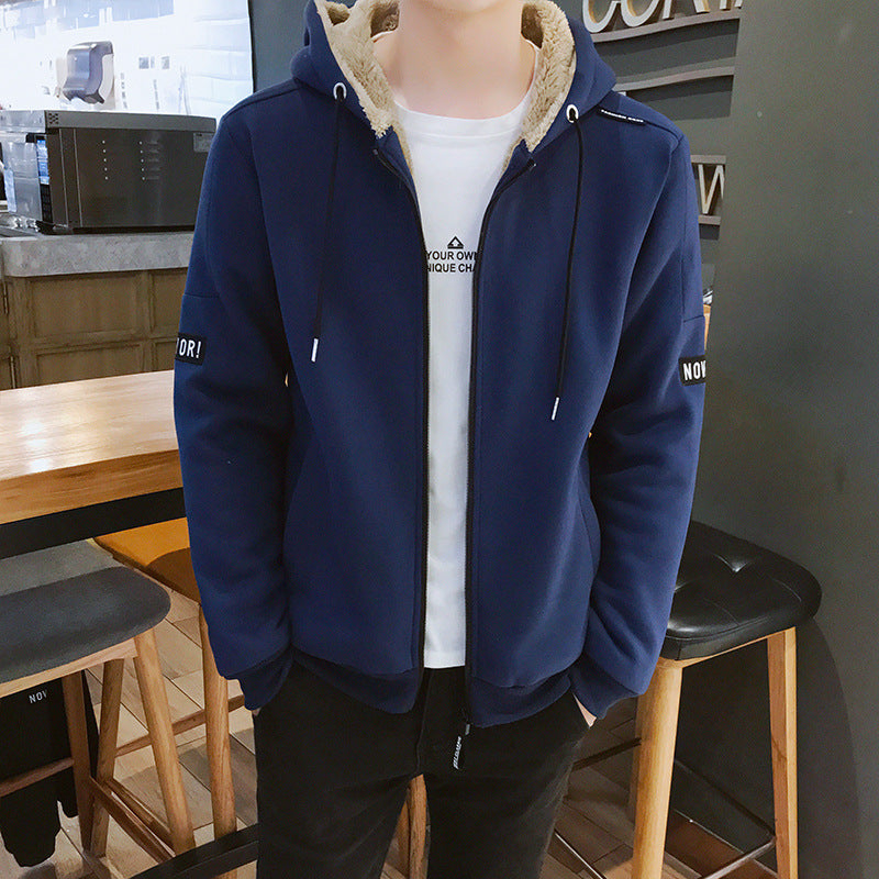 Men's Urban Zip Hoodie with Teddy lining, stand-up collar hood & ribbed cuffs Hudson & Parker