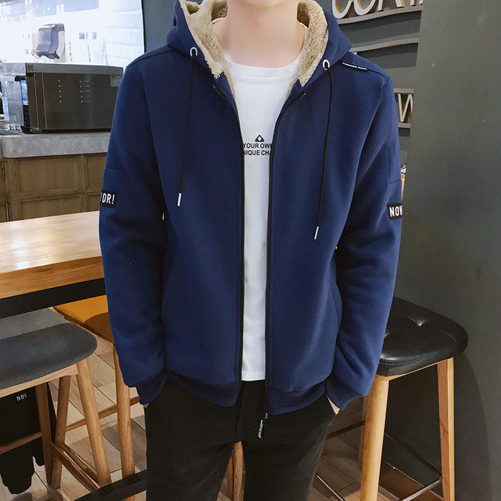 Men's Urban Zip Hoodie with Teddy lining, stand-up collar hood & ribbed cuffs Hudson & Parker