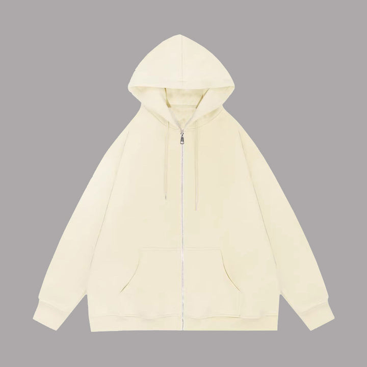 Unisex casual hoodie jacket with sturdy metal zipper double-layered hood and deep kangaroo pockets Mune Fashion