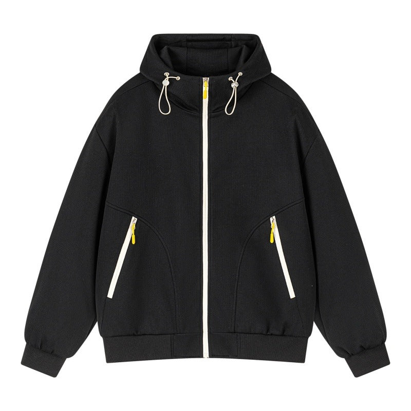 Unisex Oversize Hoodie Sweat Jacket with contrasting zippers & ribbed hem Hudson & Parker