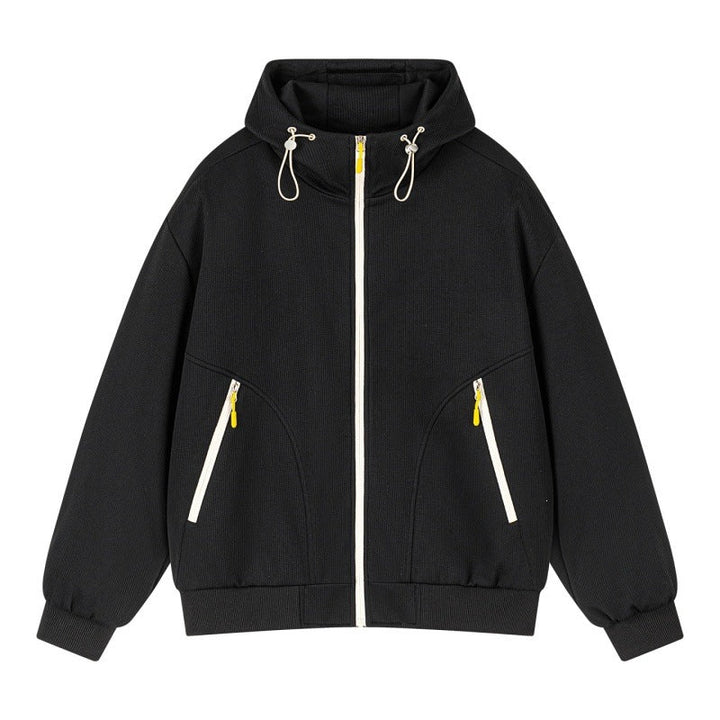 Unisex Oversize Hoodie Sweat Jacket with contrasting zippers & ribbed hem Hudson & Parker