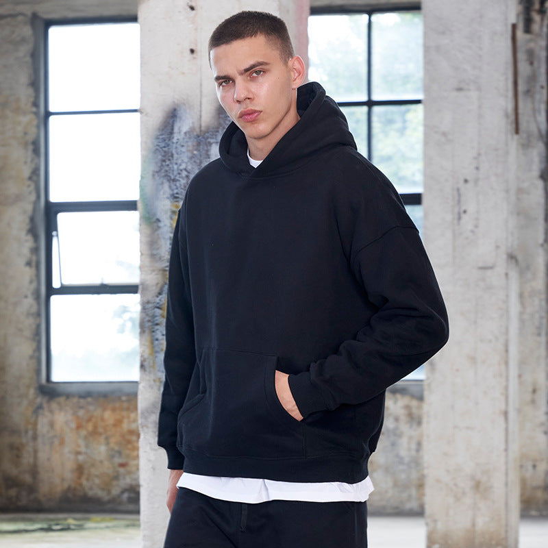 Men's Oversized Hoodie made of French Terry with Kangaroo Pocket and Ribbed Cuffs Hudson & Parker