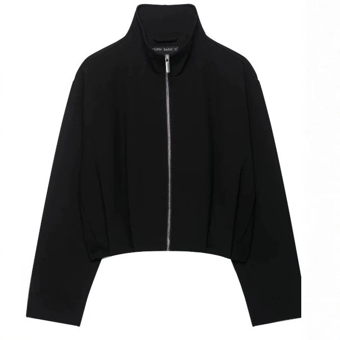 Women’s short-cut boxy blouson with high stand-up collar and dropped shoulders Hudson & Parker