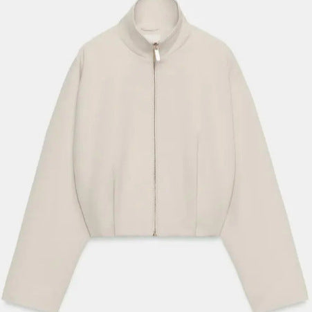 Women’s short-cut boxy blouson with high stand-up collar and dropped shoulders Hudson & Parker
